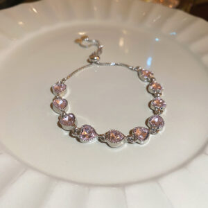 Pink Diamond Heart Pull-out Bracelet
