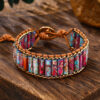Wholesale Imperial Stone Cow Leather Rope Hand Woven Ethnic Style Leather Bracelet