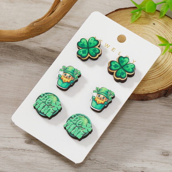 Wholesale St. Patrick's Day Wooden Set Earrings
