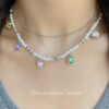 Wholesale Double Layer Pearl Heart Color Crystal Necklaces