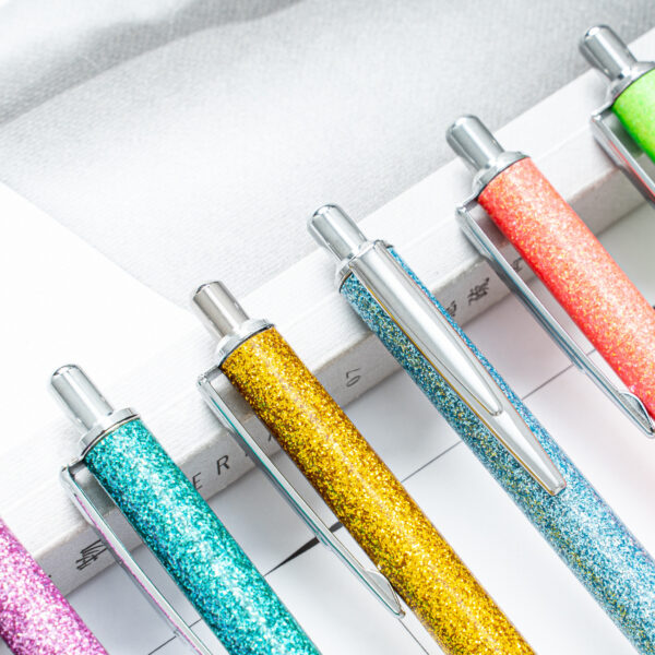 Wholesale Metal Zebra Pattern Gold Powder Bouncing Ballpoint Pen