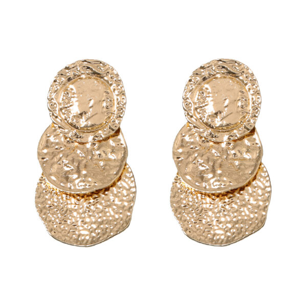 Wholesale Geometric Circular Alloy Multi-layer Pleated Earrings