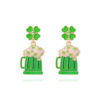 O1CN01XzvX1H2JjMVQypQwD_3025409457-0-cib Wholesale St. Patrick's Four-leaf Clover Alloy Oil-drip Diamond Beer Mug Earrings