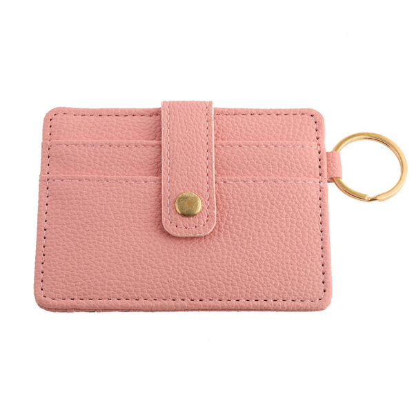 Wholesale PU Cow Pattern Solid Color Card Holder Keychain