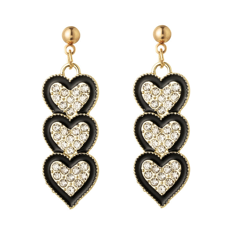 Wholesale Diamond Love Tassel Earrings