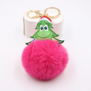 Rose Red / Gold keychain