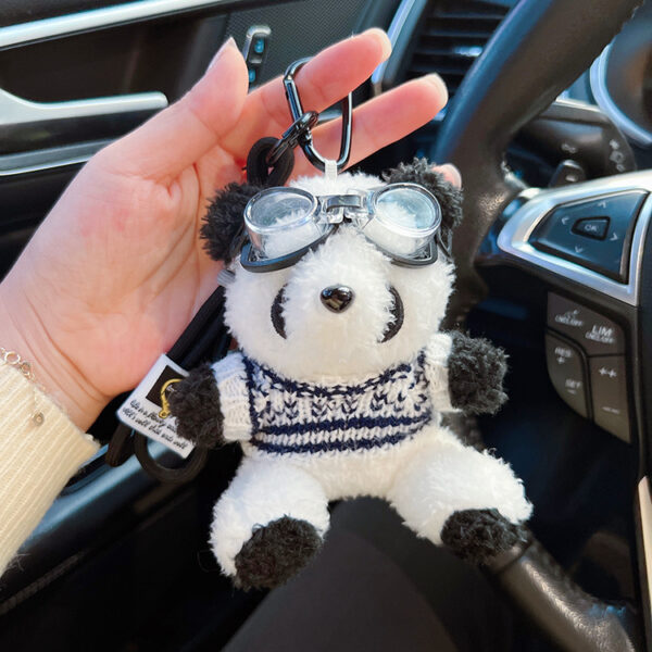 Wholesale Pilot Panda Plush Keychains