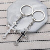 Wholesale Halloween Zinc Alloy Four Diamond Flower Cross Keychain