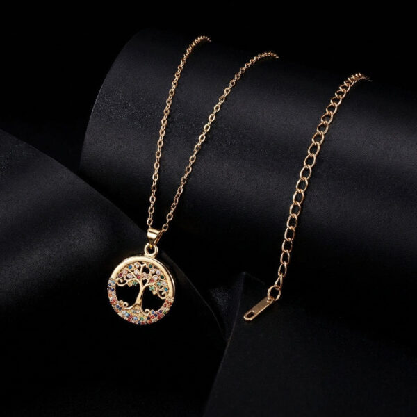 Wholesale Copper Colorful Tree of Life Pendant Necklace