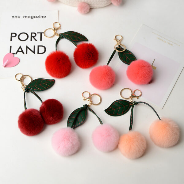 Wholesale Small Cherry Plush Keychain