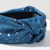 Wholesale Denim Fabric Creative Polka Dot Wide Edge Knotted Headband