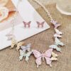 Wholesale Butterfly Alloy Necklace and Earrings Set