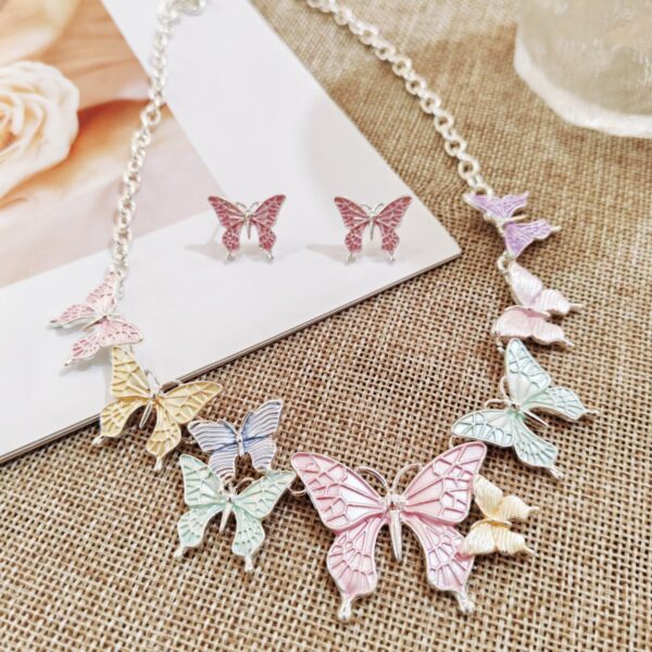 Wholesale Butterfly Alloy Necklace and Earrings Set