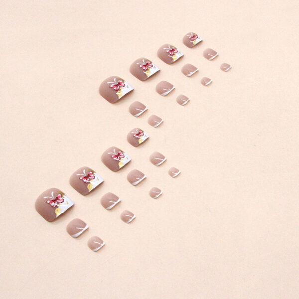 Wholesale White French Cute Pink Butterfly Feet Nail Stickers