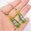 Wholesale Mini Simulated Wine Bottle Resin Three-dimensional Pendant Earrings