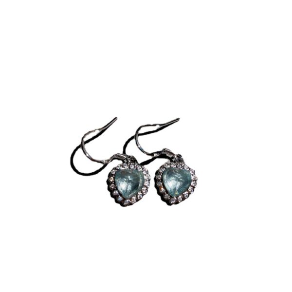 Wholesale Peach Heart Gemstone Earrings 18K Earrings Zircon Plated