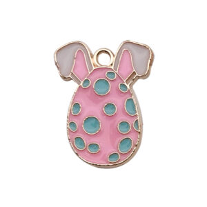 1 spotted pink egg 17x22mm-1.4g-18601 / Drip Easter Series