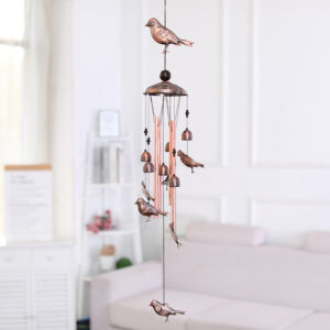 Vintage wrought iron Magpie wind chimes