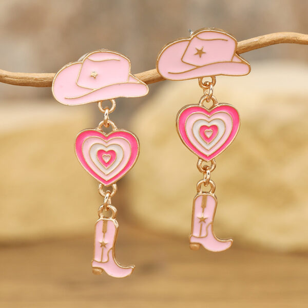 O1CN01YF8B0f21msS88g3O0_1121057028-0-cib Wholesale Western Cowboy Hats Boots Love Alloy Oil Drop Earrings