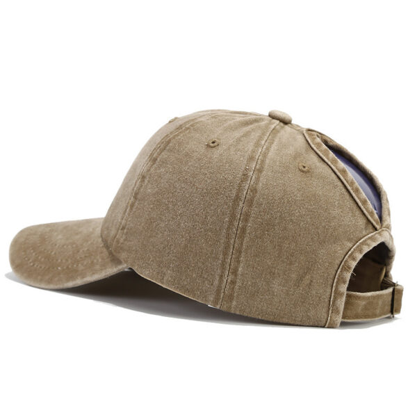 Wholesale Rockery Embroidery Washed Cotton Ponytail Baseball Cap