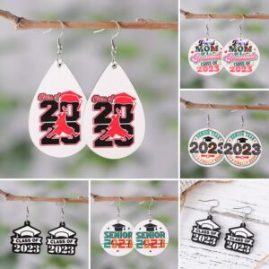 Wholesale Bachelor Hat Waterdrop Round Wooden Earrings