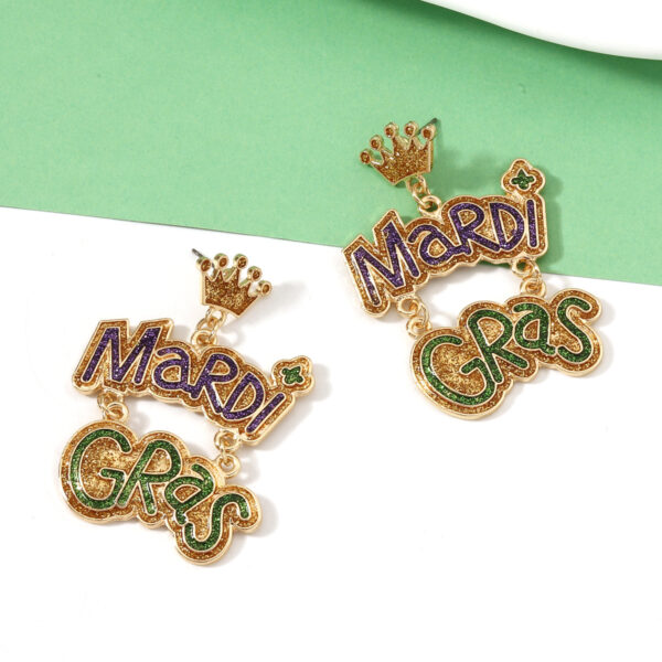 Wholesale Carnival Zinc Alloy  Mardi Gras Earrings