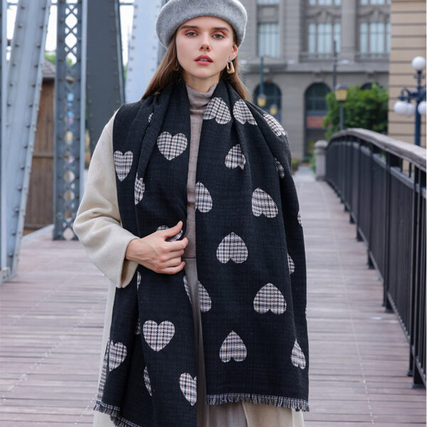 Wholesale Love Printed Mid-length Warm Autumn and Winter Scarf