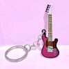 Wholesale Stainless Steel Color Printing Embossed Guitar Keychain