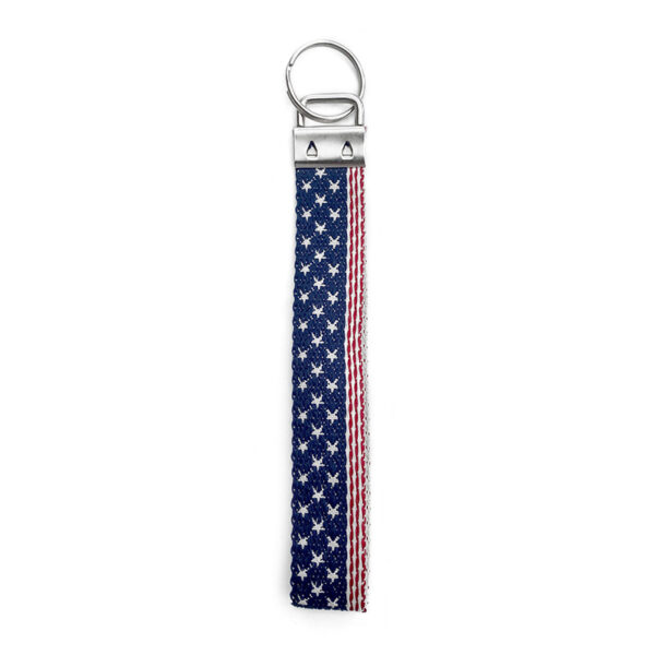 Wholesale American Flag Embroidered Independence Day Keychain