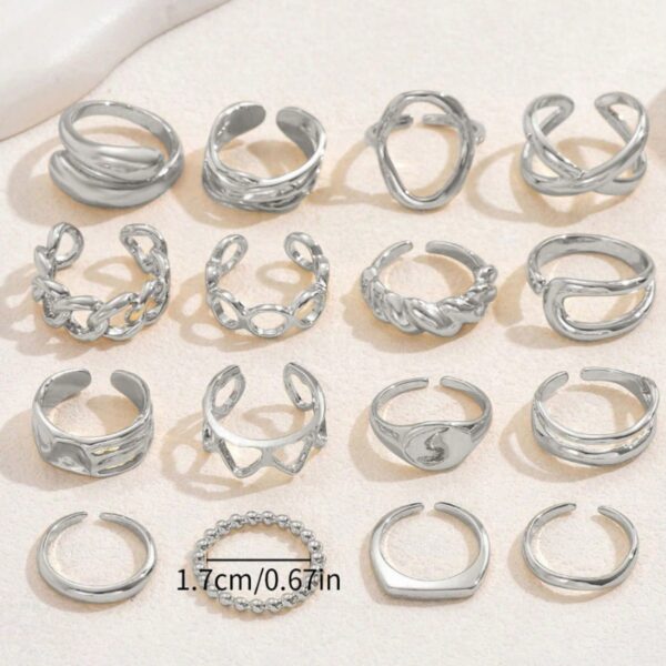 Wholesale Geometric Light Luxury Style Heart Design Open Personality Niche Design Versatile Rings