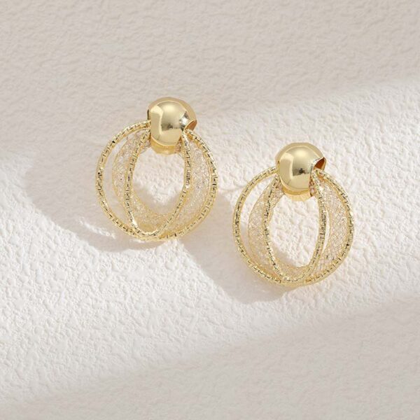 Wholesale Gold Exaggerated Creative Copper Stud Earrings