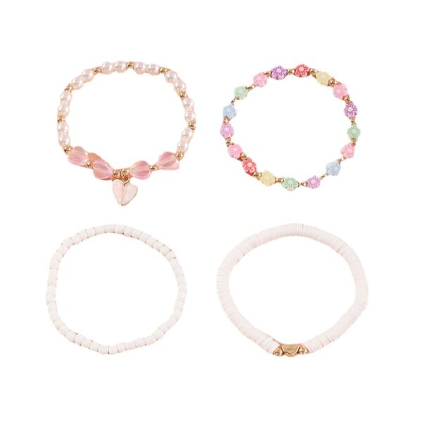O1CN01YJ6z8Z1Bs2lftzV4y_0-0-cib Wholesale Heart Flower Pearl Children Bracelet Set of 4 Baby Supplies