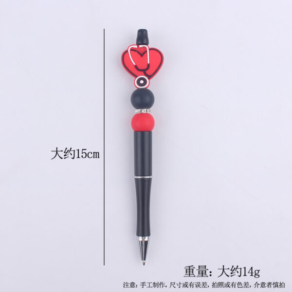 Wholesale Handmade Bead Pen Stethoscope Love Silicone Ballpoint Pen