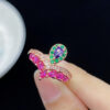 Wholesale Full Diamond 18K Rose Gold Plated Copper Rings