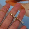Wholesale Copper Micropaved Zircon Cross Pendant Necklace