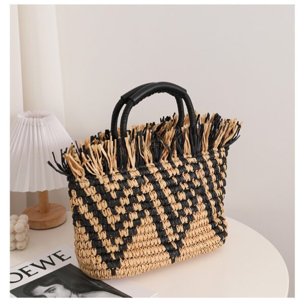 O1CN01YOdqw61bcBE489EaU_1089503485-0-cib Wholesale Straw Color Block Beach Bag