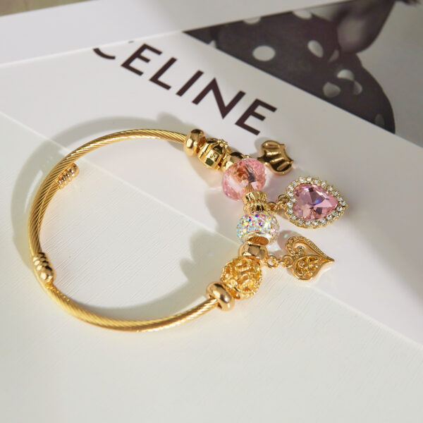 Wholesale Valentine's Day Crown Love Zircon Stainless Steel Bracelet