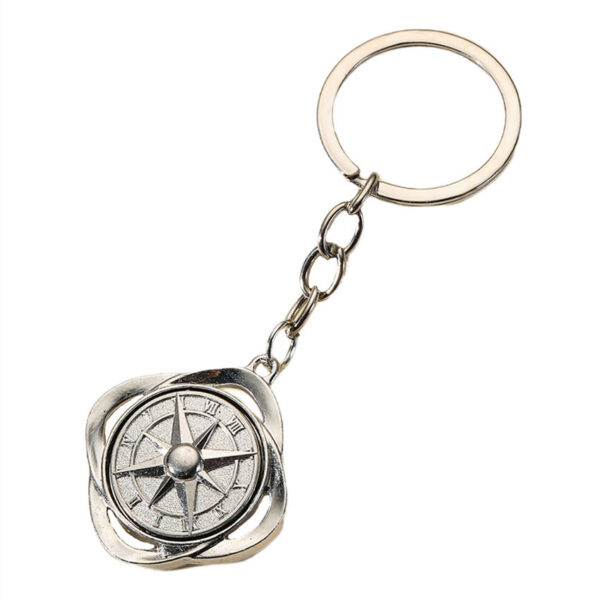 Wholesale of New Alloy Rotating Compass Keychains
