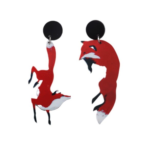 Wholesale Creative Lizard Gecko Red Fox Acrylic Earrings