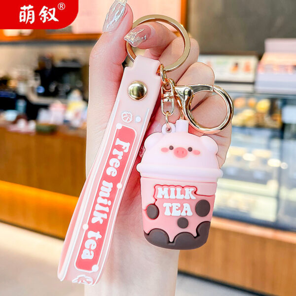 O1CN01YQkIEk2Bkib0UgtP6_2210259538377-0-cib Wholesale Real Pig Milk Tea Cartoon Keychains