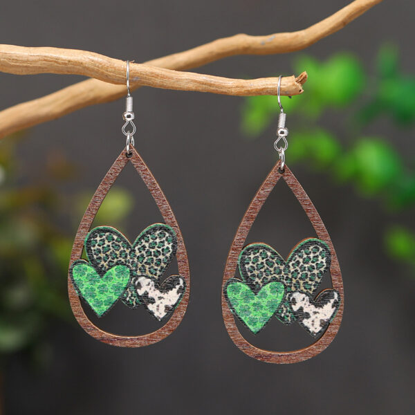 Wholesale Easter Cartoon Love Animal Shape Wooden Earrings