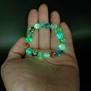 10MM mixed color luminous glass bead bracelet 18 PCs/strip