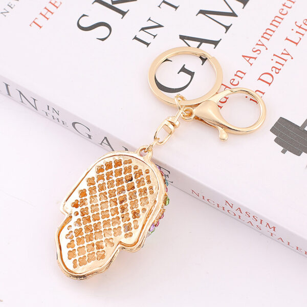 Wholesale Zinc Alloy Color Rhinestone Skull Keychain