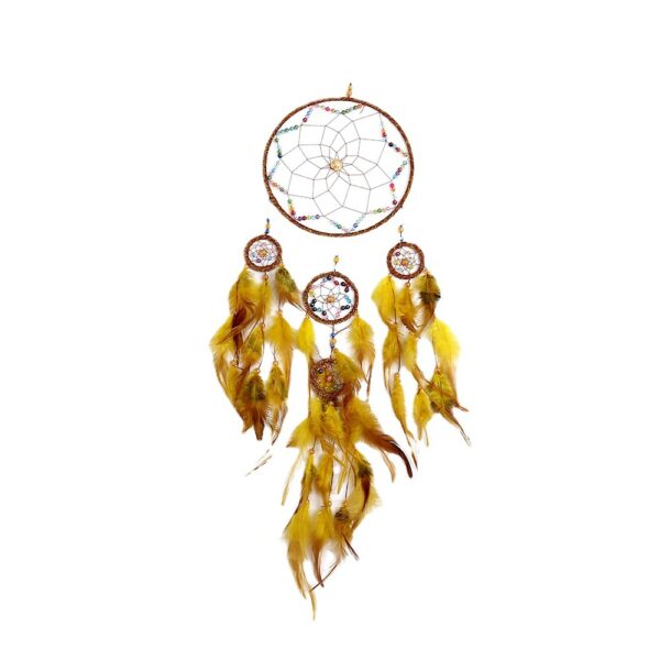 Wholesale of Five Ring Wind Chime Feather Dream Catching Net