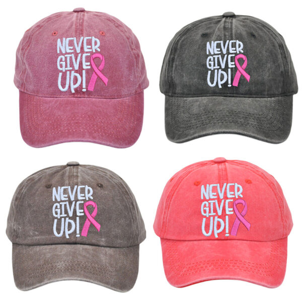 O1CN01YXC7U421Lr4S834xB_2212182616969-0-cib Wholesale Breast Ribbon Embroidery Washed Cotton Baseball Cap