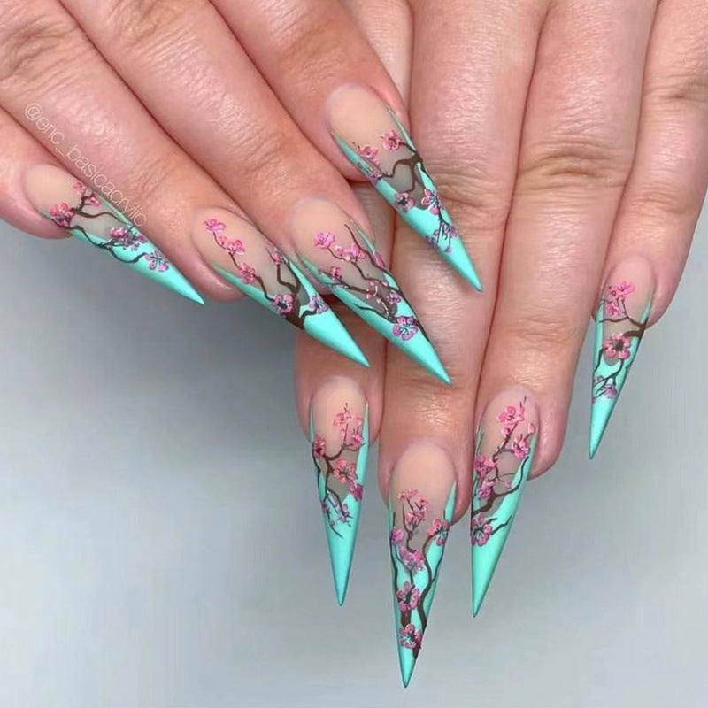 Wholesale Chinese Style Plum Blossom Long Nail Stickers
