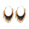 Wholesale Boho Tassel Gradient Bead Earrings OLY-ES-LC004