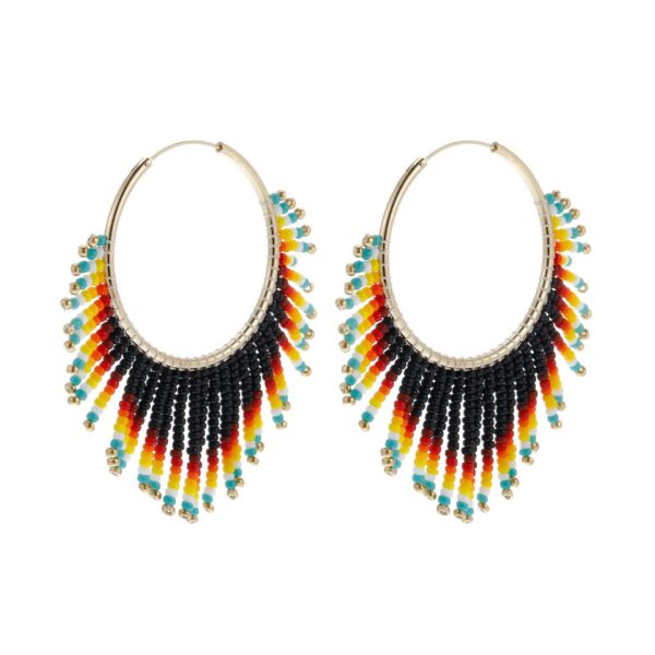 Wholesale Boho Tassel Gradient Bead Earrings OLY-ES-LC004