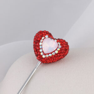 Red peach heart western region pink main stone