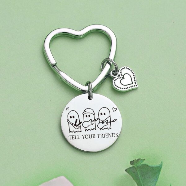 Wholesale Halloween Music Ghost Stainless Steel Keychain